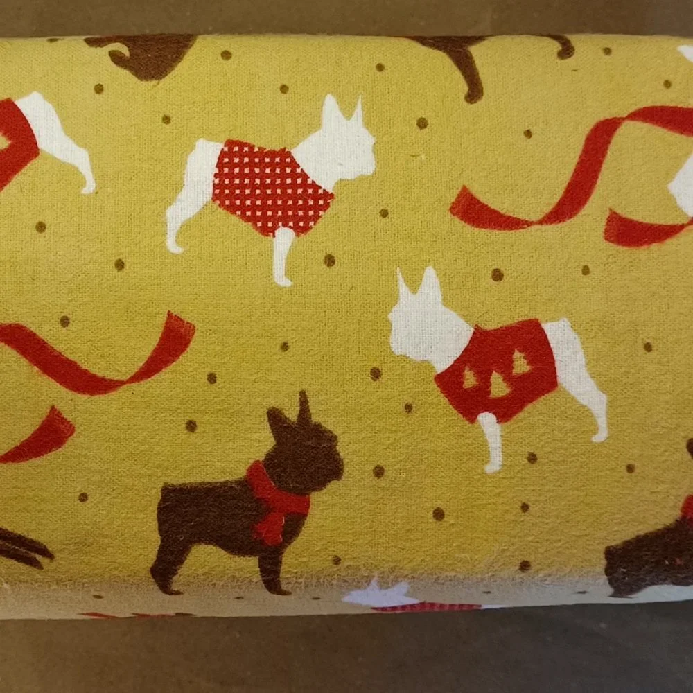 Martha Stewart Collection FULL Flannel Sheet Set PUPPY LOVE Dogs in Sweaters